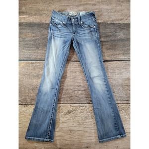 Ariat Real Denim Womens Bootcut Stetch Entwined Jeans Festival Blue 28X32